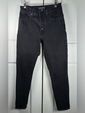 Lucky Brand Stretch Bridgette Black Faded Wash Exposed Fly Jeans Sz 4/27A